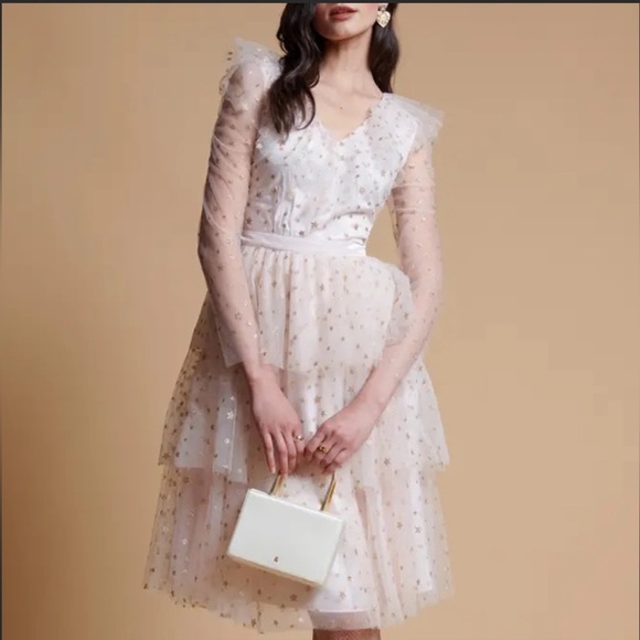 Rachel Parcell Glitter Star Long Sleeve Tulle Dress size small New with Tags - Picture 4 of 10